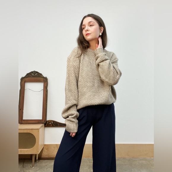 Purnell Oversized Slouchy Chunky Knit Oatmeal Sweater, Pre-loved in EC - Picture 12 of 16